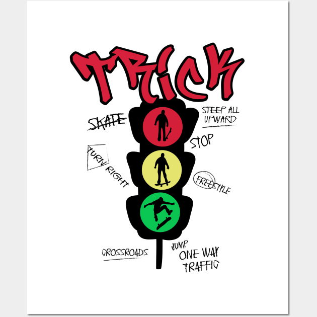 Traffic Light Illustration Wall Art by Mako Design 